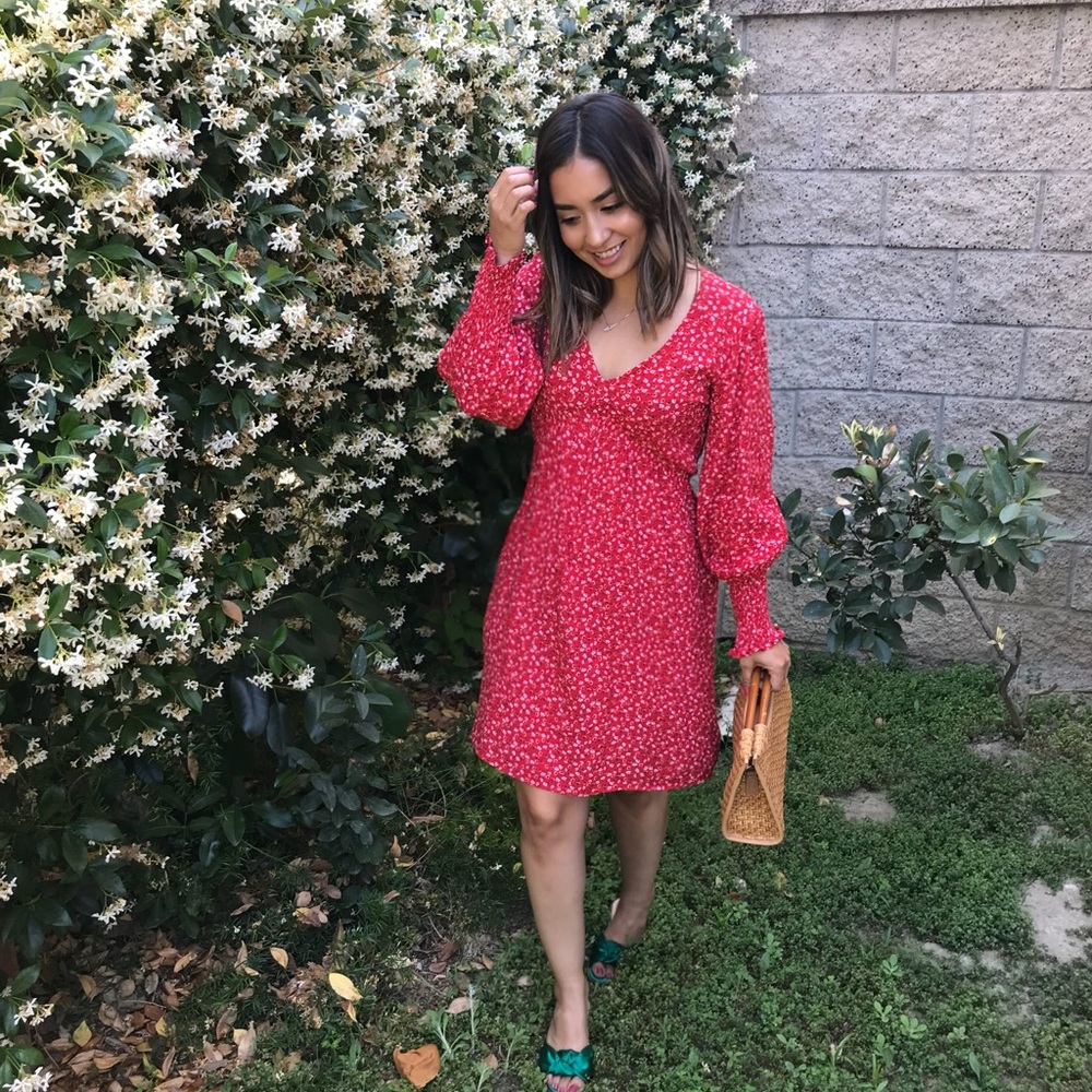 Gap floral long sleeve dress
